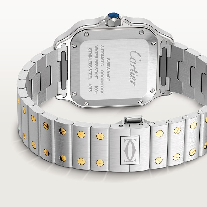 Cartier Santos de Cartier horloge Blauw Kroon Goud en staal 41.9 mm x 35.1 mm CRW3SA0007 - Afbeelding 6