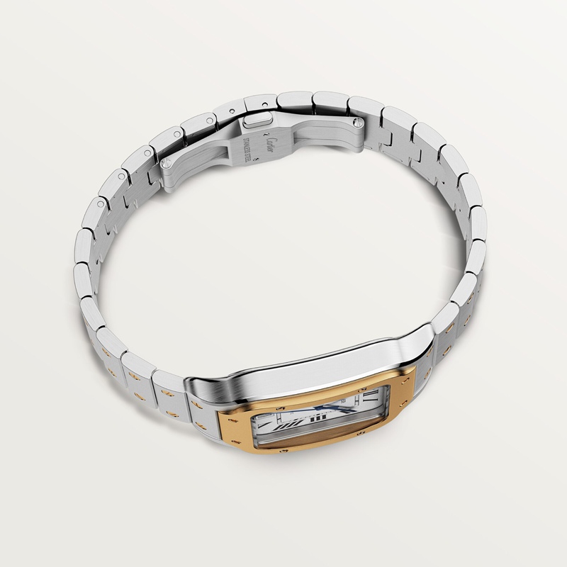 Cartier Santos de Cartier horloge Blauw Kroon Goud en staal 47.5 mm x 39.8 mm CRW2SA0009 - Afbeelding 11