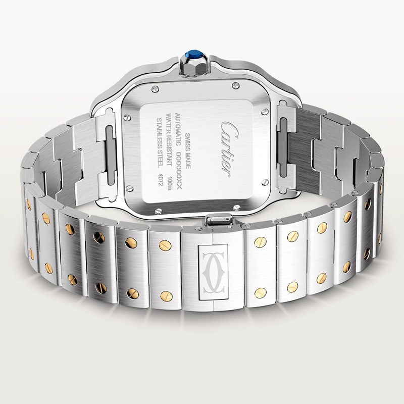 Cartier Santos de Cartier horloge Blauw Kroon Goud en staal 47.5 mm x 39.8 mm CRW2SA0009 - Afbeelding 12
