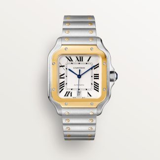 Cartier Santos de Cartier horloge Blauw Kroon Goud en staal 47.5 mm x 39.8 mm CRW2SA0009