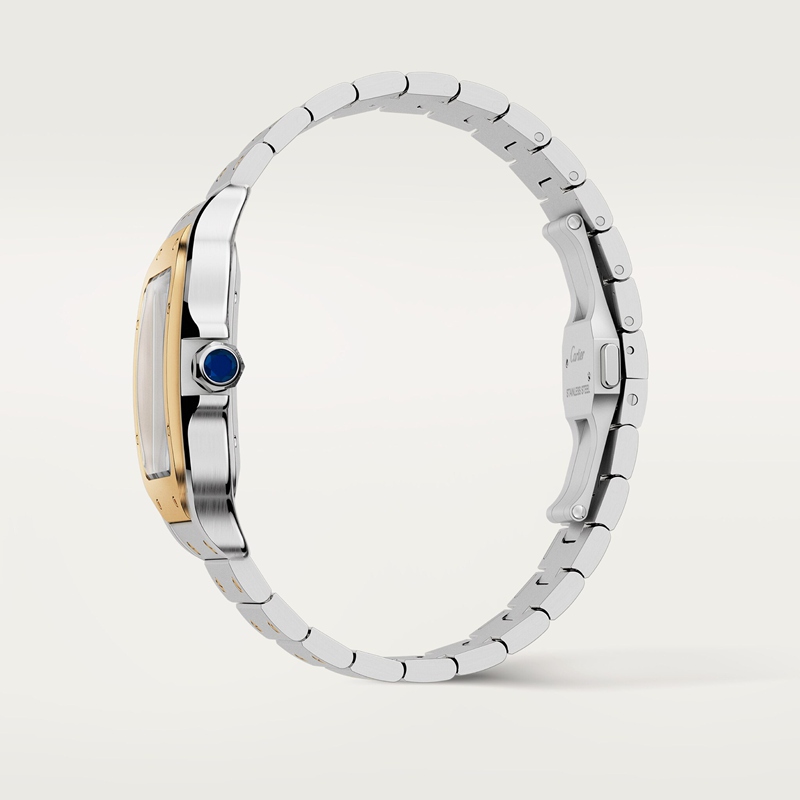 Cartier Santos de Cartier horloge Blauw Kroon Goud en staal 47.5 mm x 39.8 mm CRW2SA0009 - Afbeelding 7