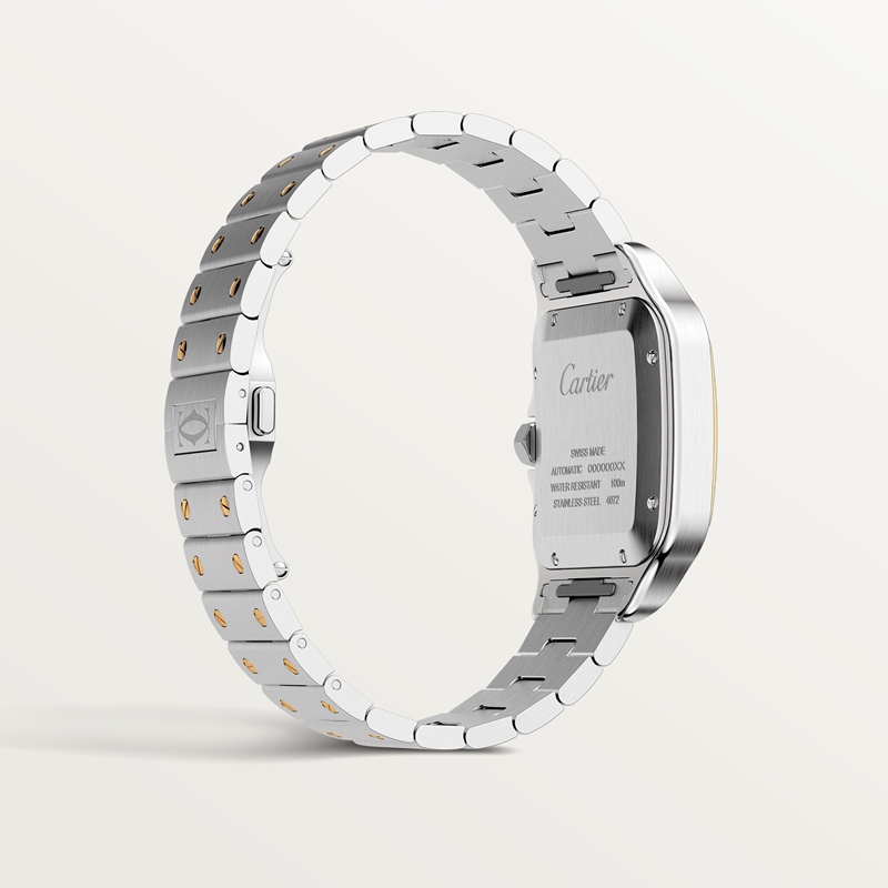 Cartier Santos de Cartier horloge Blauw Kroon Goud en staal 47.5 mm x 39.8 mm CRW2SA0009 - Afbeelding 9