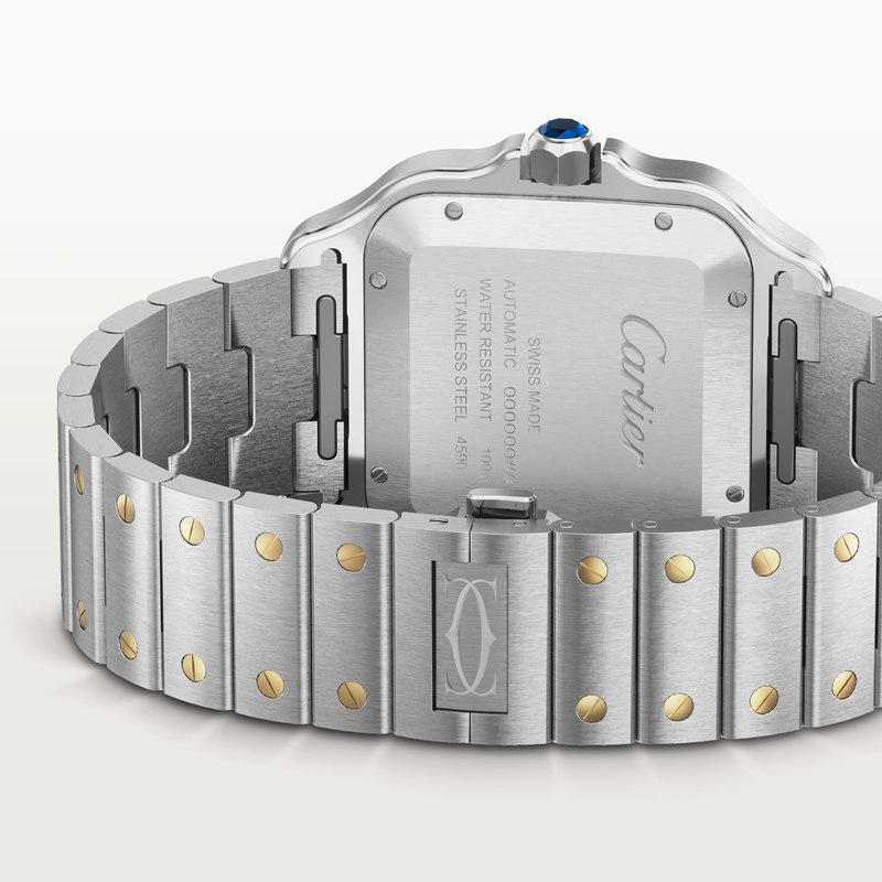Cartier Santos de Cartier horloge Blauw Kroon Goud en staal 47.5 mm x 39.8 mm CRW2SA0030 - Afbeelding 4