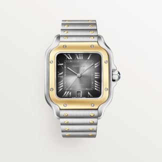 Cartier Santos de Cartier horloge Blauw Kroon Goud en staal 47.5 mm x 39.8 mm CRW2SA0030