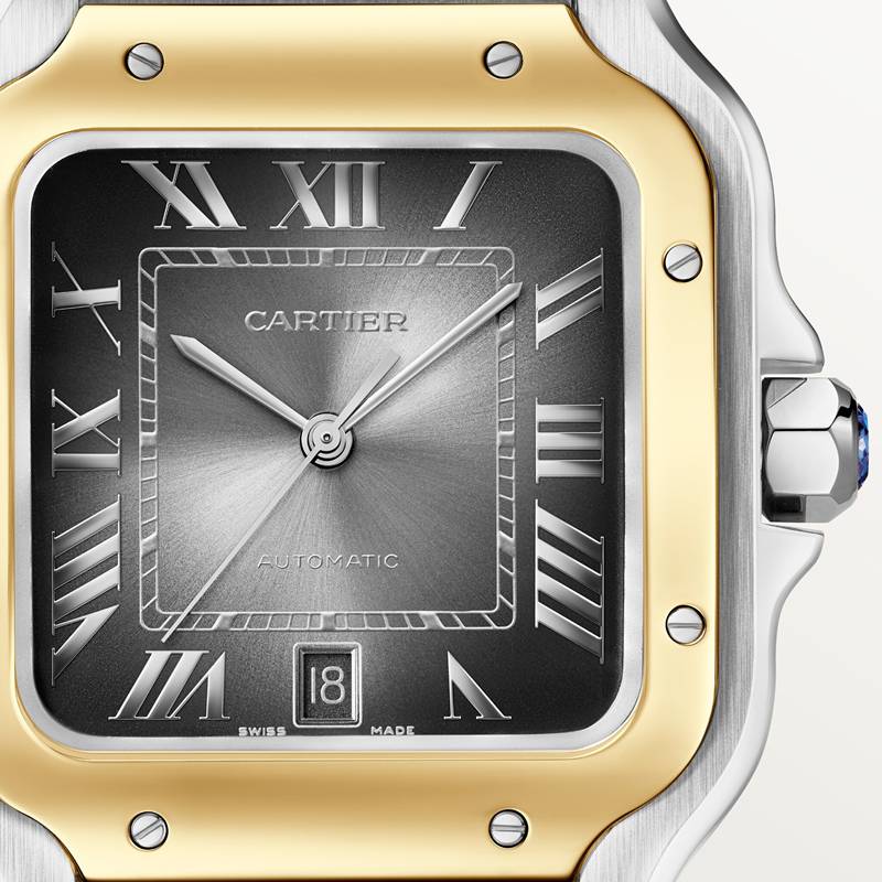 Cartier Santos de Cartier horloge Blauw Kroon Goud en staal 47.5 mm x 39.8 mm CRW2SA0030 - Afbeelding 7