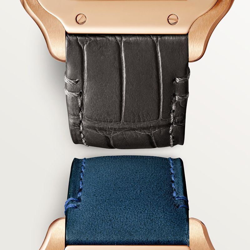 Cartier Santos de Cartier horloge Blauw Kroon Roségoud 41.9 mm x 35.1 mm CRWGSA0028 - Afbeelding 2