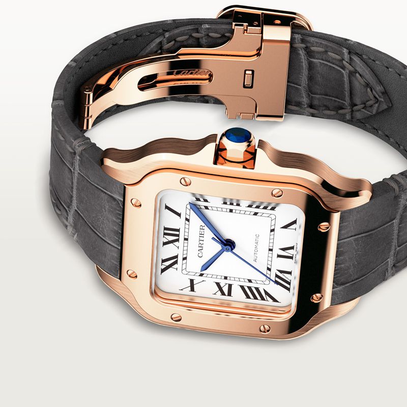 Cartier Santos de Cartier horloge Blauw Kroon Roségoud 41.9 mm x 35.1 mm CRWGSA0028 - Afbeelding 4