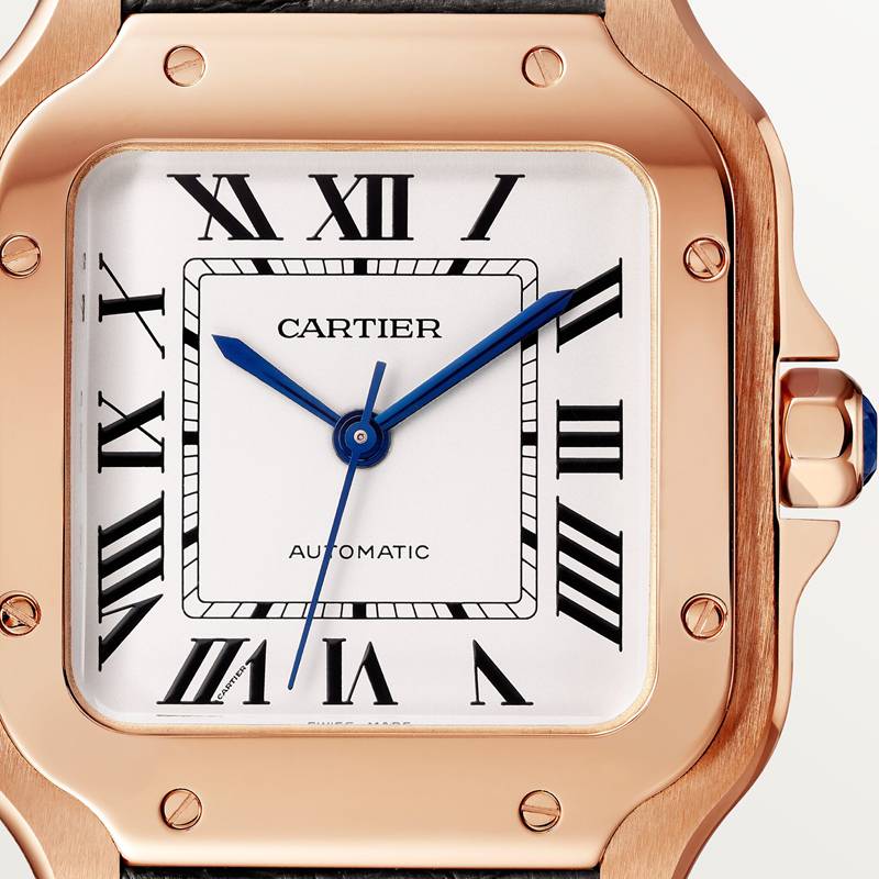 Cartier Santos de Cartier horloge Blauw Kroon Roségoud 41.9 mm x 35.1 mm CRWGSA0028 - Afbeelding 5