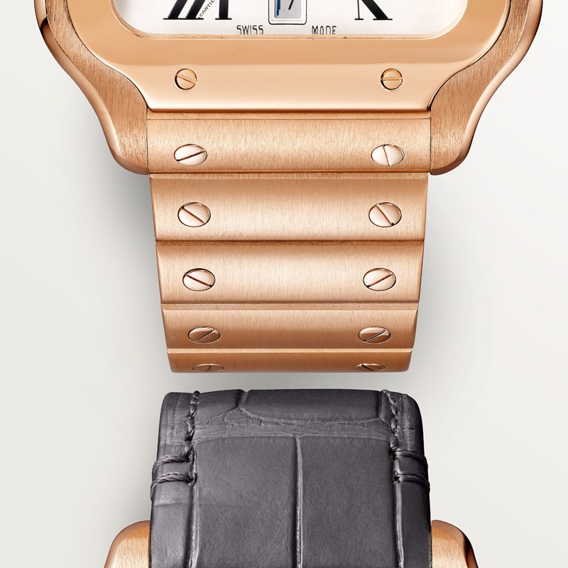 Cartier Santos de Cartier horloge Blauw Kroon Roségoud 47.5 mm x 39.8 mm CRWGSA0018 - Afbeelding 3