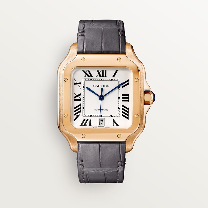 Cartier Santos de Cartier horloge Blauw Kroon Roségoud 47.5 mm x 39.8 mm CRWGSA0018 - Afbeelding 5