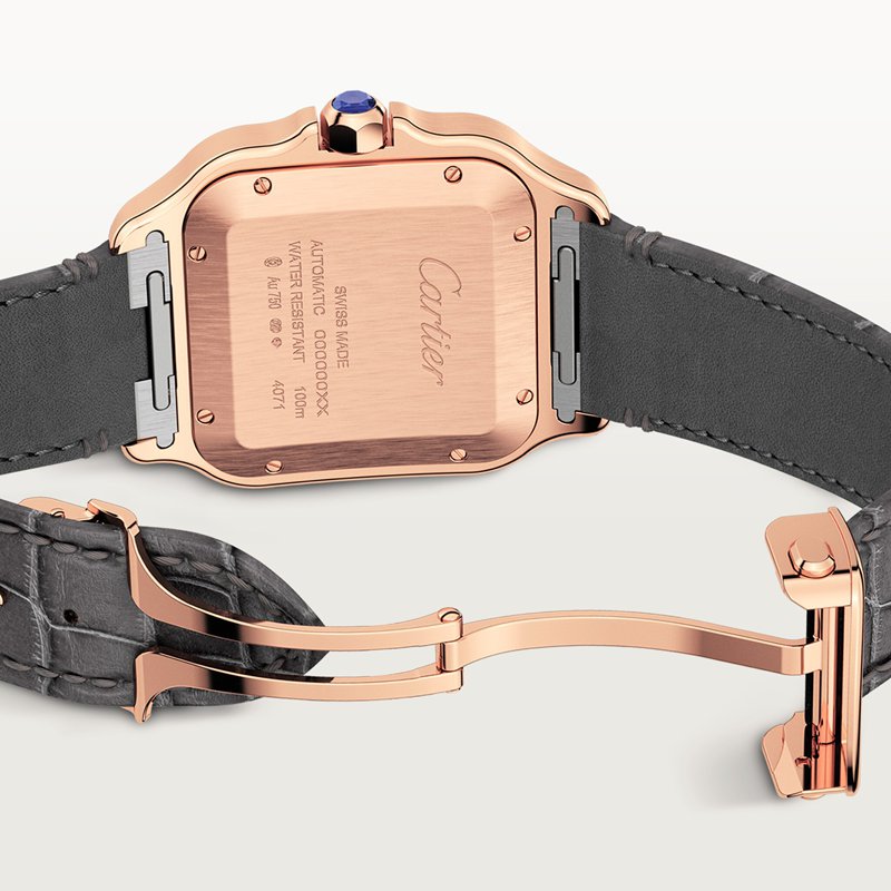 Cartier Santos de Cartier horloge Blauw Kroon Roségoud 47.5 mm x 39.8 mm CRWGSA0019 - Afbeelding 4