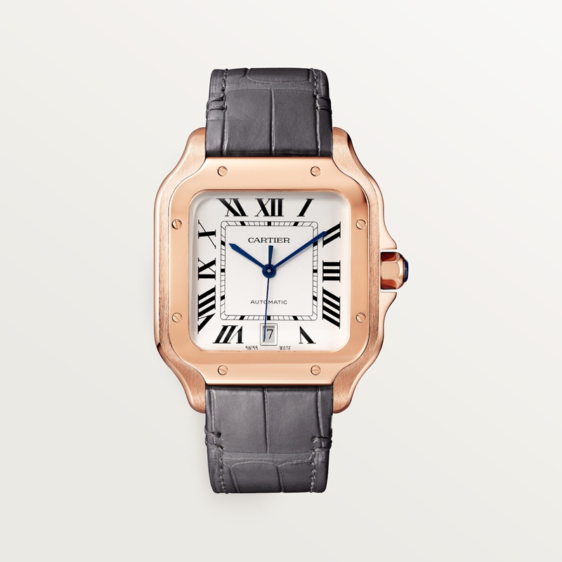 Cartier Santos de Cartier horloge Blauw Kroon Roségoud 47.5 mm x 39.8 mm CRWGSA0019