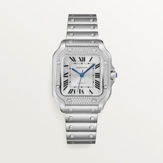 Cartier Santos de Cartier horloge Blauw Kroon Staal 41.9 mm x 35.1 mm CRW4SA0005