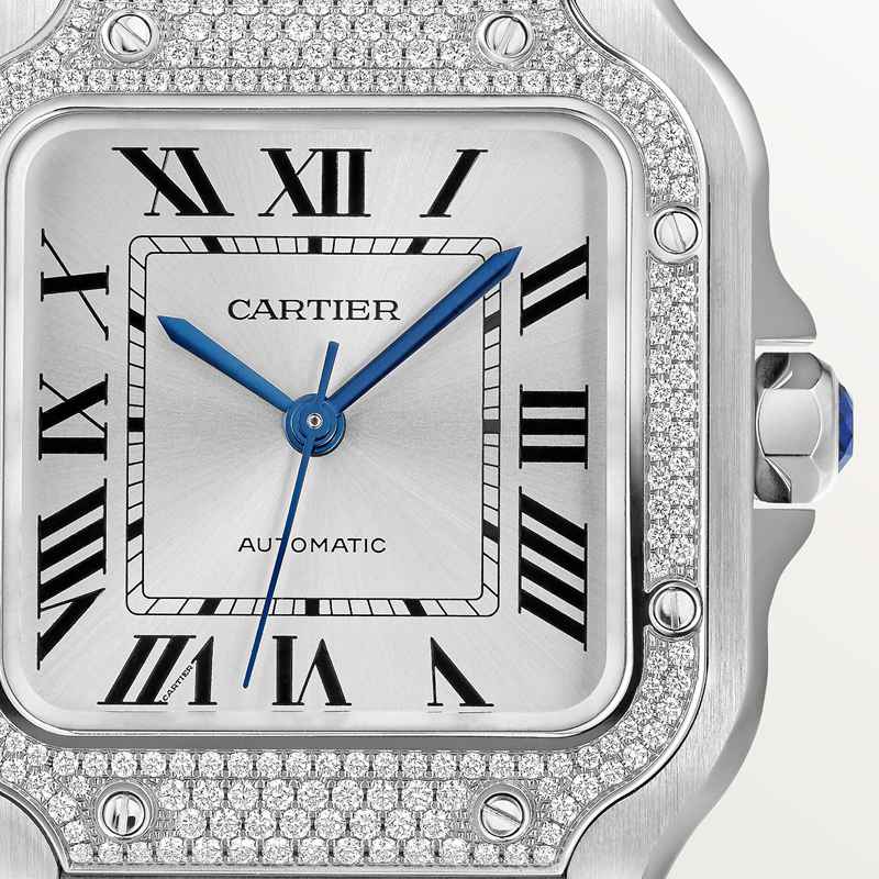 Cartier Santos de Cartier horloge Blauw Kroon Staal 41.9 mm x 35.1 mm CRW4SA0005 - Afbeelding 9