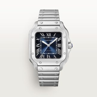 Cartier Santos de Cartier horloge Blauw Kroon Staal 41.9 mm x 35.1 mm CRWSSA0063
