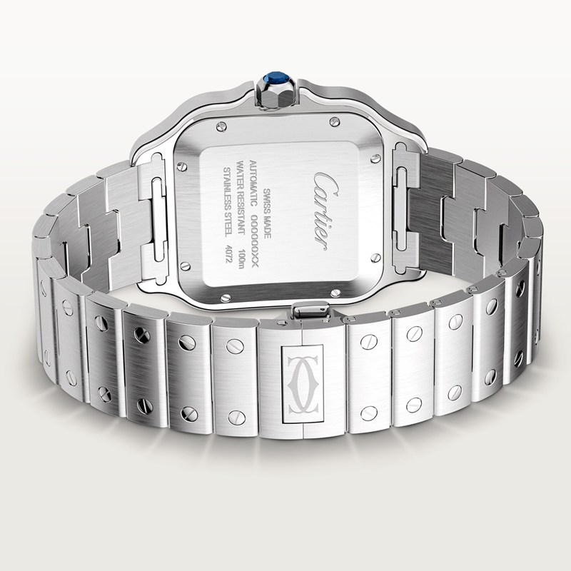 Cartier Santos de Cartier horloge Blauw Kroon Staal 47.5 mm x 39.8 mm CRWSSA0018 - Afbeelding 11