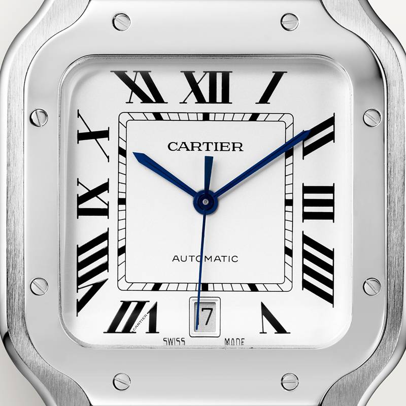 Cartier Santos de Cartier horloge Blauw Kroon Staal 47.5 mm x 39.8 mm CRWSSA0018 - Afbeelding 5