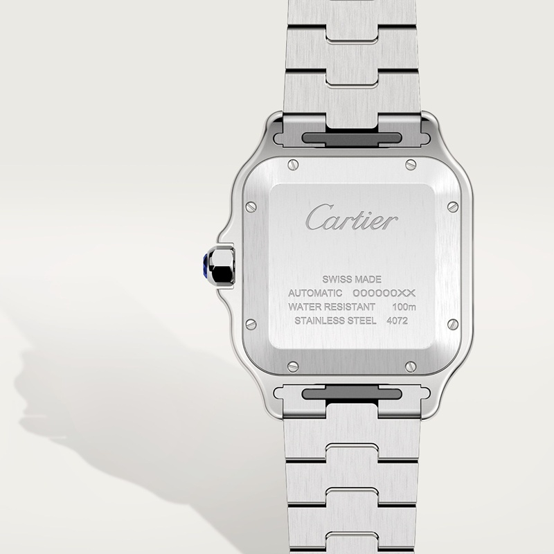 Cartier Santos de Cartier horloge Blauw Kroon Staal 47.5 mm x 39.8 mm CRWSSA0018 - Afbeelding 7