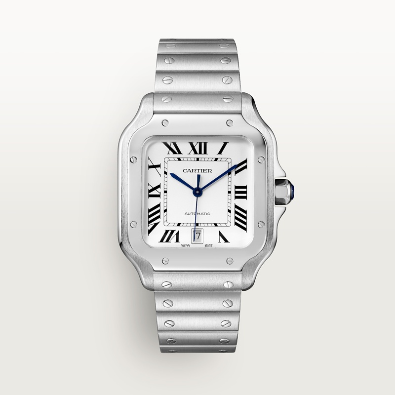 Cartier Santos de Cartier horloge Blauw Kroon Staal 47.5 mm x 39.8 mm CRWSSA0018