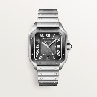 Cartier Santos de Cartier horloge Zwart Kroon Staal 47.5 mm x 39.8 mm CRWSSA0037