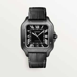 Cartier Santos de Cartier horloge Zwart Kroon Staal 47.5 mm x 39.8 mm CRWSSA0039