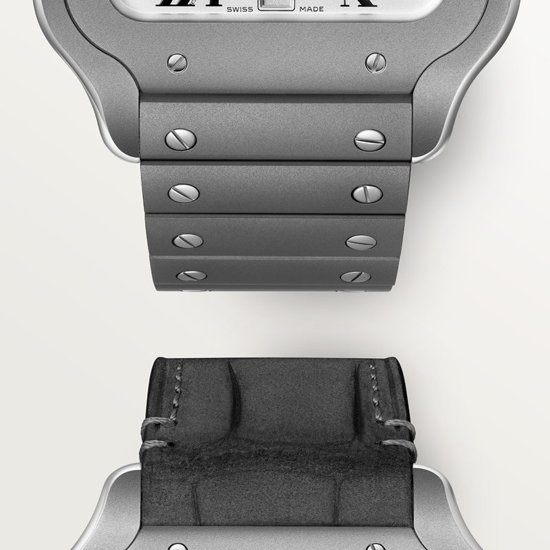 Cartier Santos de Cartier horloge Zwart Kroon Staal 47.5 mm x 39.8 mm CRWSSA0089 - Afbeelding 2