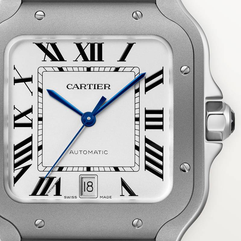 Cartier Santos de Cartier horloge Zwart Kroon Staal 47.5 mm x 39.8 mm CRWSSA0089 - Afbeelding 3