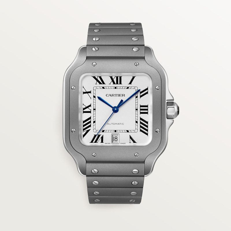 Cartier Santos de Cartier horloge Zwart Kroon Staal 47.5 mm x 39.8 mm CRWSSA0089