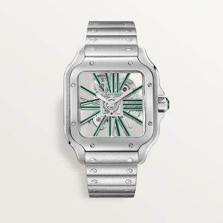 Cartier Santos de Cartier skelethorloge AUTOGLE6431 Kroon Staal 47.5 mm x 39.7 mm CRWHSA0028
