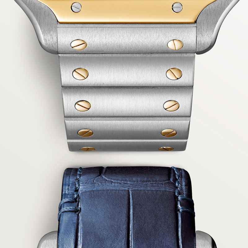 Cartier Santos de Cartier skelethorloge Blauw Kroon Goud en staal 47.5 mm x 39.7 mm CRWHSA0019 - Afbeelding 3
