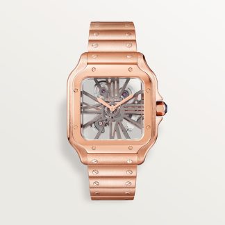 Cartier Santos de Cartier skelethorloge Blauw Kroon Roségoud 47.5 mm x 39.7 mm CRWHSA0016
