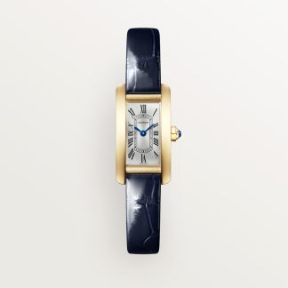 Cartier Tank Américaine horloge Blauw Kroon Geel goud 27.9 mm x 15.2 mm CRWGTA0353