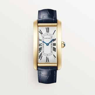Cartier Tank Américaine horloge Blauw Kroon Geel goud 44.4 mm x 24.4 mm CRWGTA0300