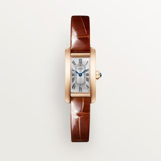 Cartier Tank Américaine horloge Blauw Kroon Roségoud 27.9 mm x 15.2 mm CRWGTA0341