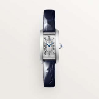 Cartier Tank Américaine horloge Blauw Kroon Staal 27.9 mm x 15.2 mm CRWSTA0116