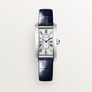 Cartier Tank Américaine horloge Blauw Kroon Staal 35.4 mm x 19.4 mm CRWSTA0117