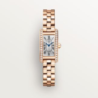 Cartier Tank Américaine horloge Top Wesselton (F-G) Kroon Roségoud 27.9 mm x 15.2 mm CRWJTA0057