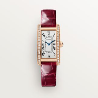 Cartier Tank Américaine horloge Top Wesselton (F-G) Kroon Roségoud 35.4 mm x 19.4 mm CRWJTA0059