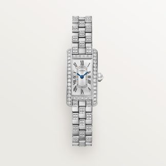 Cartier Tank Américaine horloge Top Wesselton (F-G) Kroon Wit goud 27.9 mm x 15.2 mm CRWJTA0067