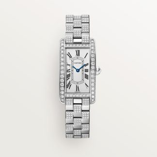 Cartier Tank Américaine horloge Top Wesselton (F-G) Kroon Wit goud 35.4 mm x 19.4 mm CRWJTA0068