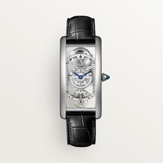 Cartier Tank Cintrée horloge Blauw Kroon Platina 46.3 mm x 23.0 mm CRWHTA0022