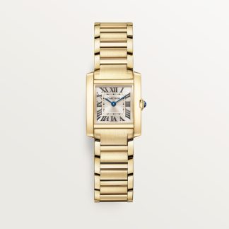 Cartier Tank Française horloge Blauw Kroon Geel goud 25.7 mm x 21.2 mm CRWGTA0344