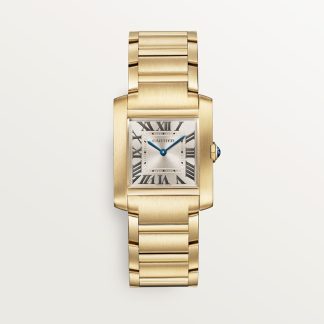 Cartier Tank Française horloge Blauw Kroon Geel goud 32.0 mm x 27.0 mm CRWGTA0345