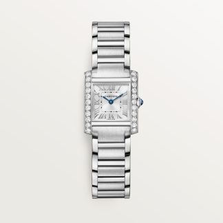 Cartier Tank Française horloge Blauw Kroon Staal 25.7 mm x 21.2 mm CRW4TA0029