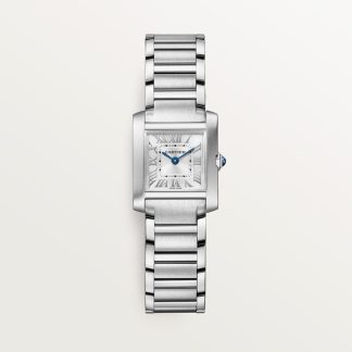 Cartier Tank Française horloge Blauw Kroon Staal 25.7 mm x 21.2 mm CRWSTA0129