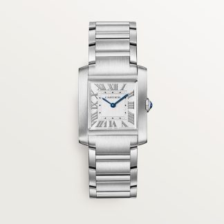 Cartier Tank Française horloge Blauw Kroon Staal 32.0 mm x 27.0 mm CRWSTA0074
