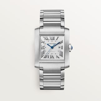 Cartier Tank Française horloge Blauw Kroon Staal 36.7 mm x 30.5 mm CRWSTA0067