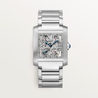 Cartier Tank Française skelethorloge Blauw Kroon Staal 36.7 mm x 30.5 mm CRWHTA0025