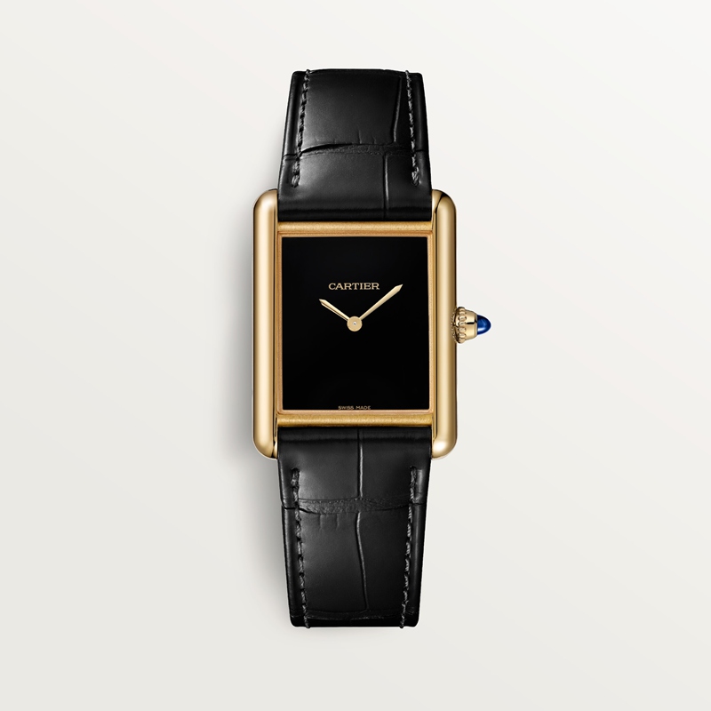 Cartier Tank Louis Cartier horloge Blauw Kroon Geel goud 33.7 mm x 25.5 mm CRWGTA0091