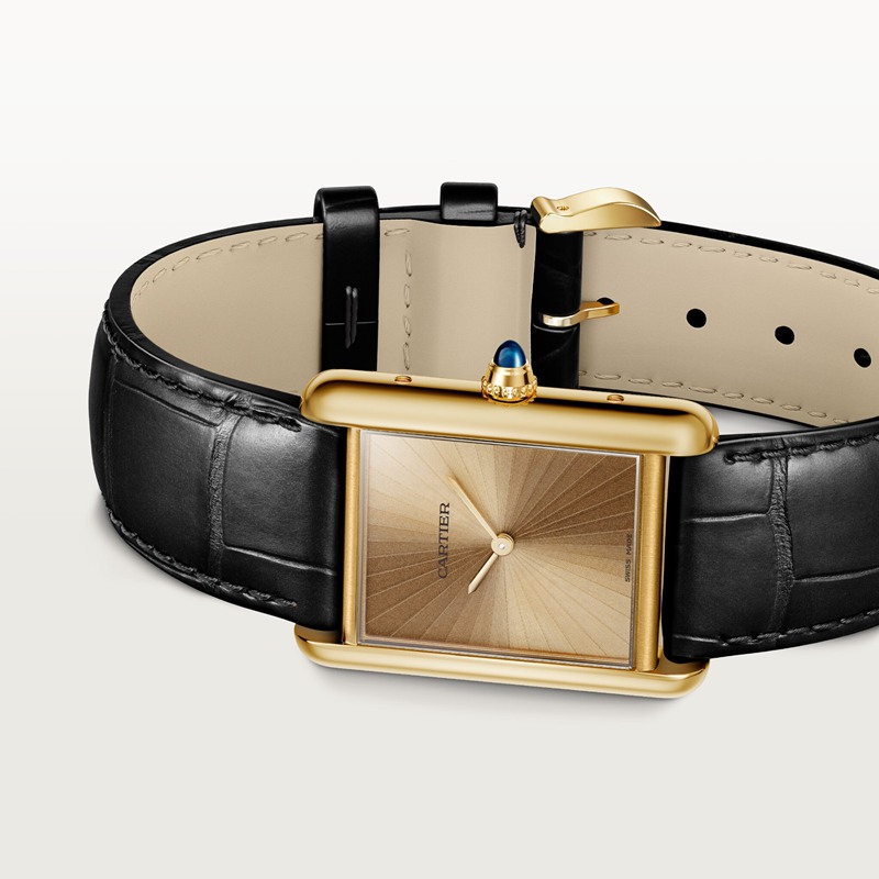 Cartier Tank Louis Cartier horloge Blauw Kroon Geel goud 33.7 mm x 25.5 mm CRWGTA0211 - Afbeelding 4